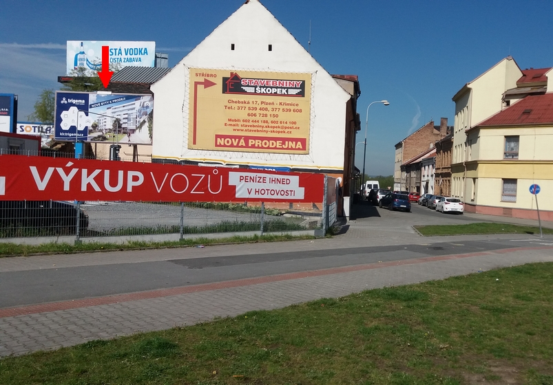 1741069 Billboard, Plzeň (Koželužská/Radčická/Přemyslova)