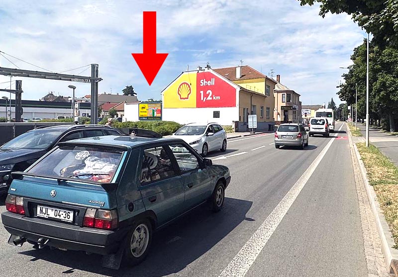 1211077 Billboard, Prostějov (Vrahovická, autobus. nádraží, směr Albert, lékárna, doktor, obchody)