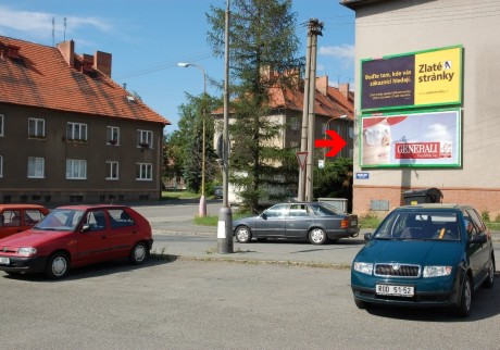 1381003 Billboard, Rokycany (Pražská 801/Fr.Kotyzy         )