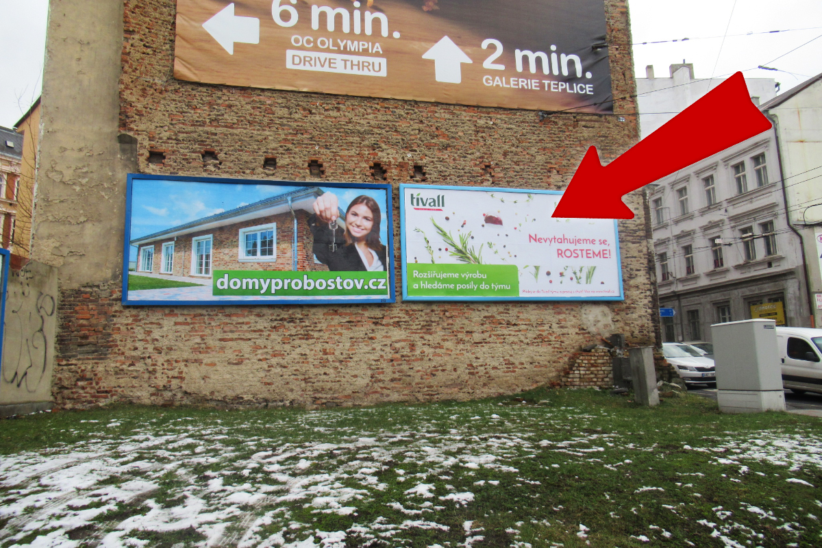 451037 Billboard, Teplice (Dubská/Hrázní)